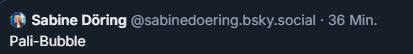 
‪Sabine Döring‬
 ‪@sabinedoering.bsky.social‬
· 36 Min.
Pali-Bubble