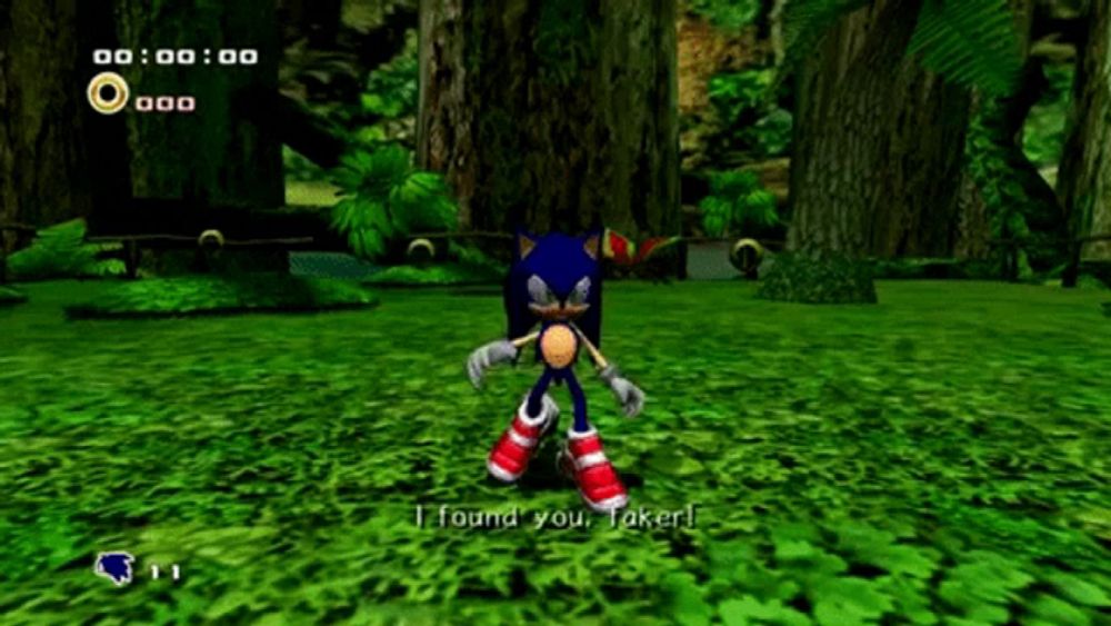 sonic the hedgehog in a video game that says " i found you joker "