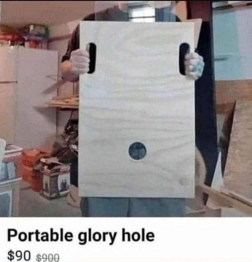 Une annonce craigslist qui s’intitule portable glory hole pour 90$ 
