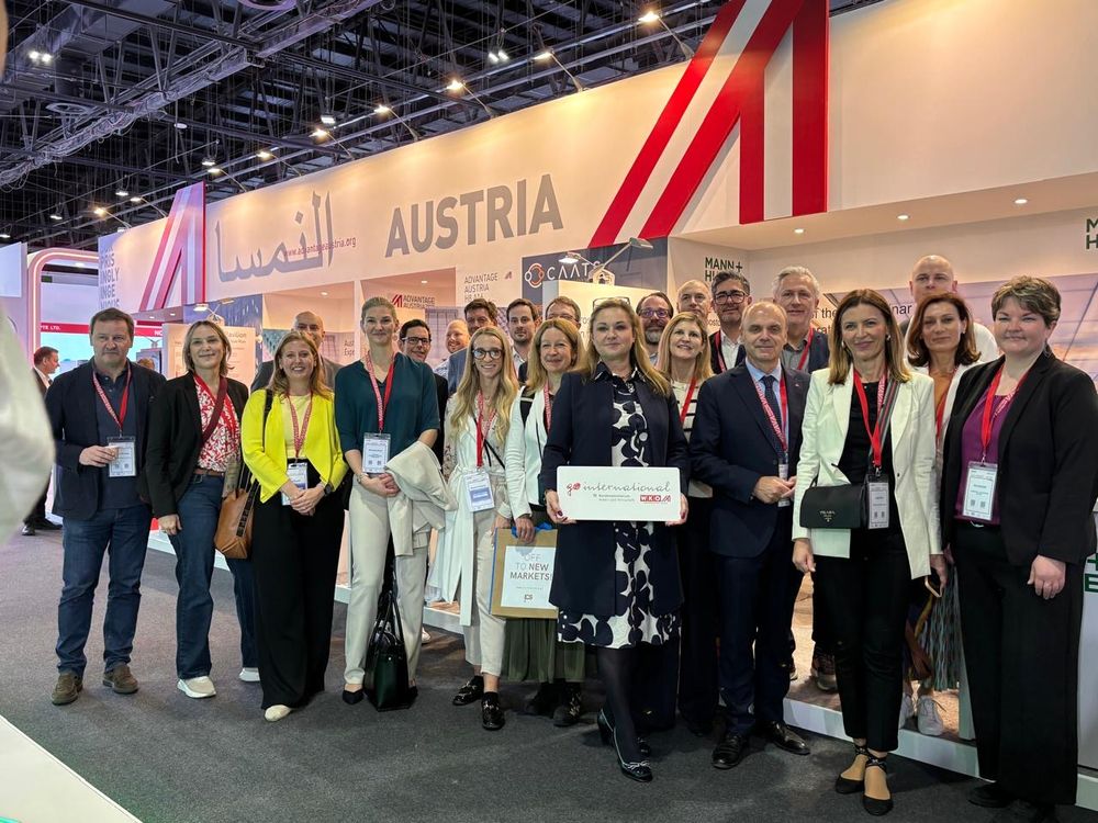 In the photo, there is Austria's business delegation attending Arab Health 2025 in Dubai.