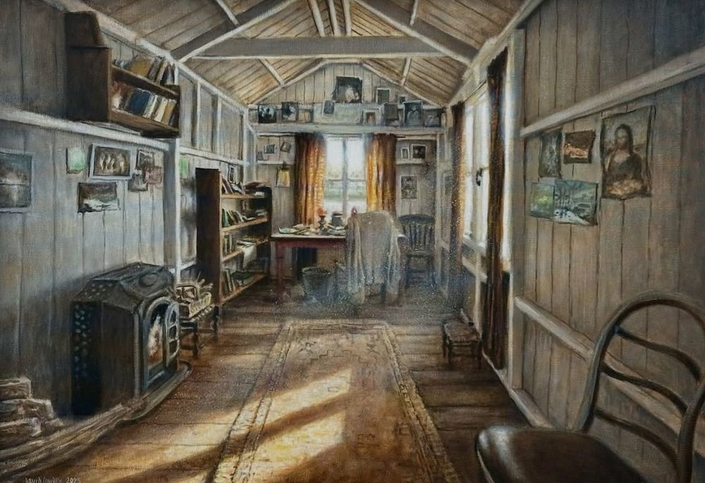 Dylan Thomas' writing shed in Laugharne , but painted by artist David Cowdry