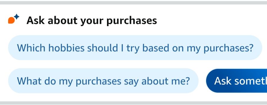 Ask about your purchases
Which hobbies should i try based on my purchases? What do my purchases say about me?