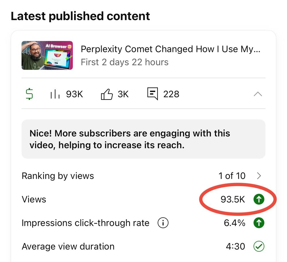 Video about Comet at 93k views