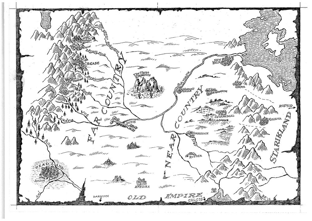 Map of the Near Country and Far Country from Joe Abercrombie's RED COUNTRY.