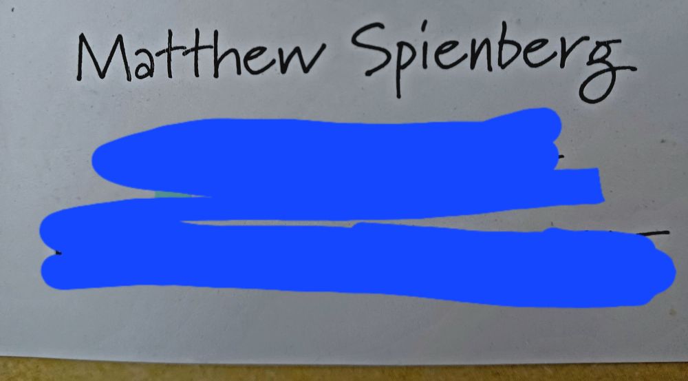 Spelling of my name as "Matthew Spienberg" instead of Stienberg.