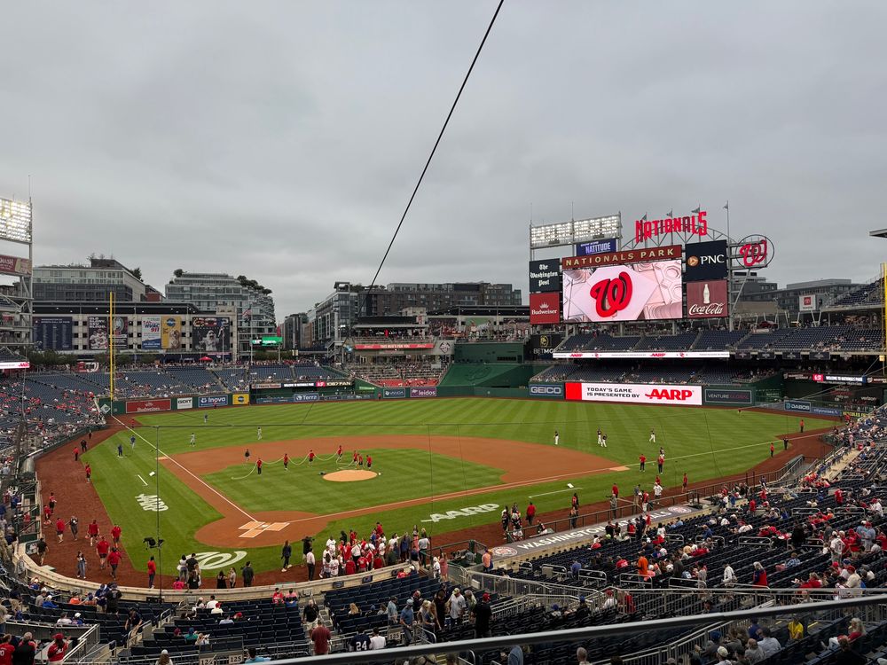 Nationals Park below an overcast sky