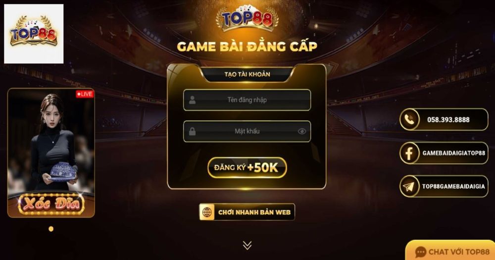 Đăng Nhập Top88 - Chinh Phục Cổng Game Tuyệt Đỉnh