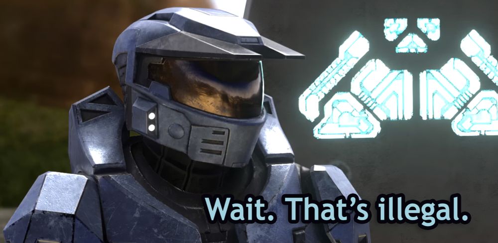 Red vs. Blue Screenshot - Private Church (the one in the blue MJOLNIR armor suit) stating flatly 