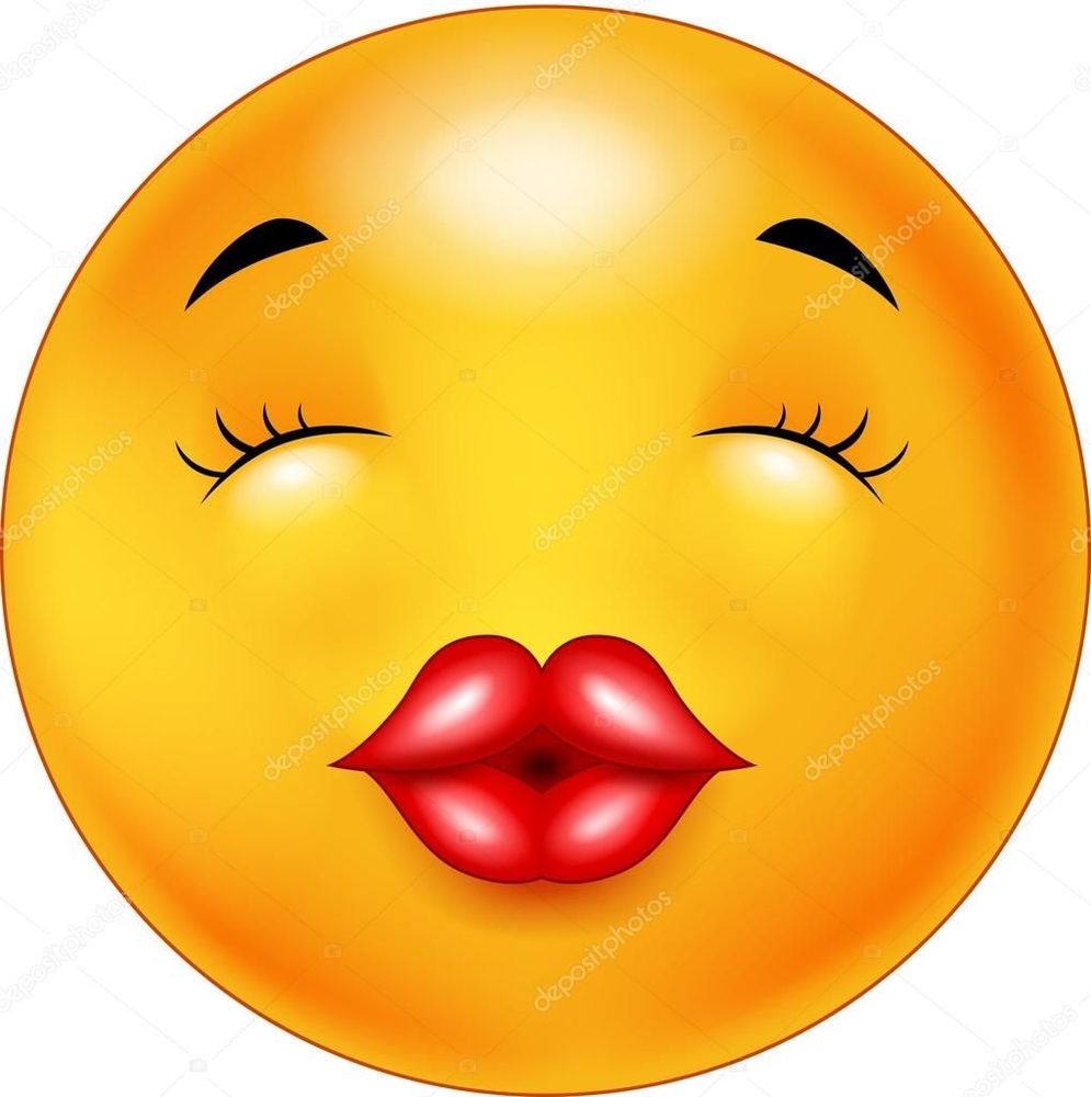 émoticone qui a les yeux fermés et fait la bouche en cœur 