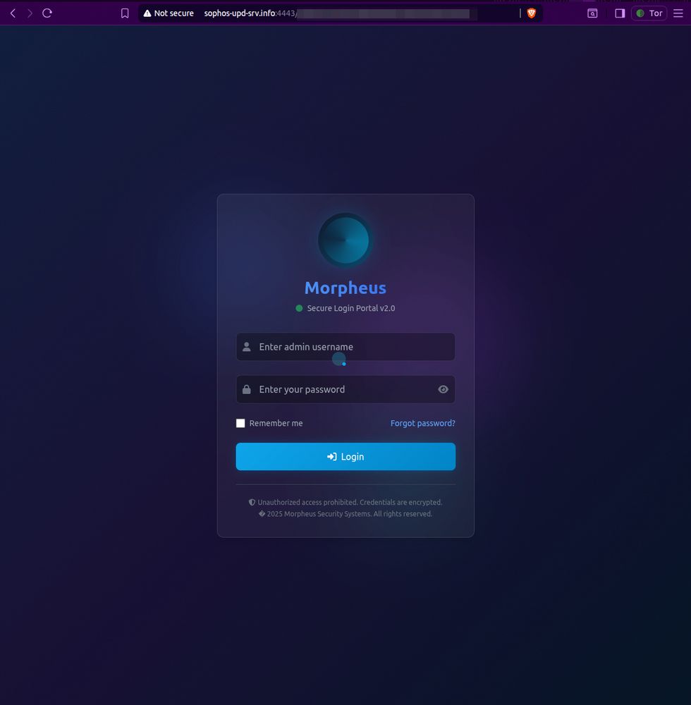 Morpheus loader admin panel