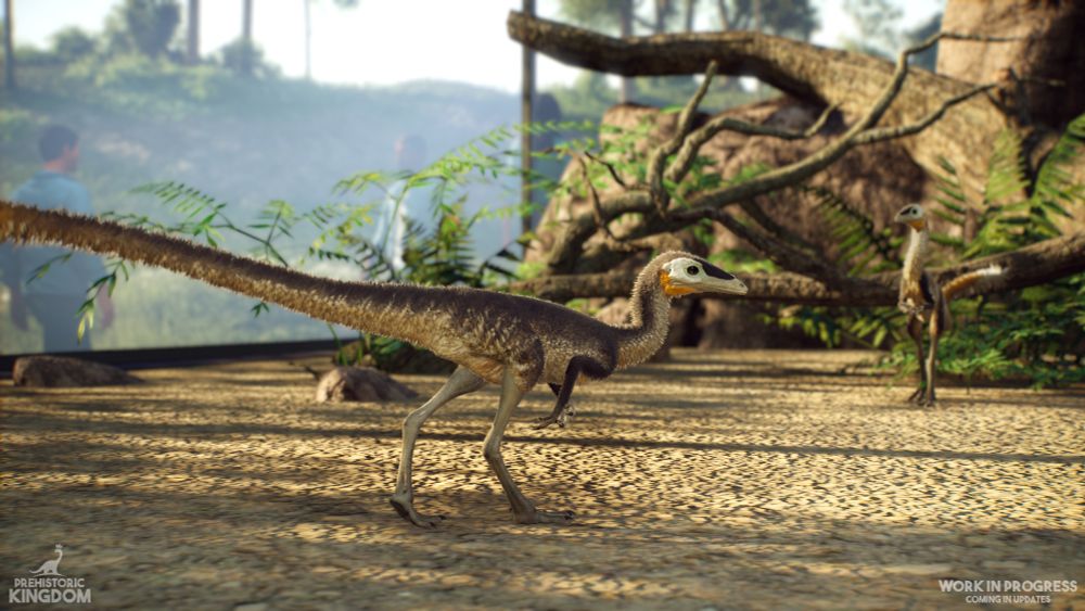 A small Compsognathus perched in front of a friend!