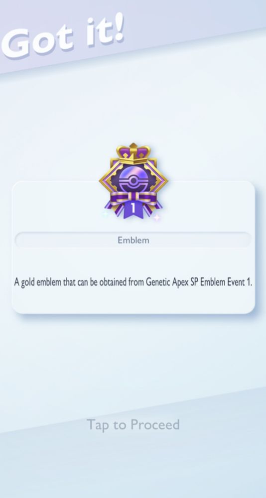 Screen showing acquisition of the 5 wins emblem