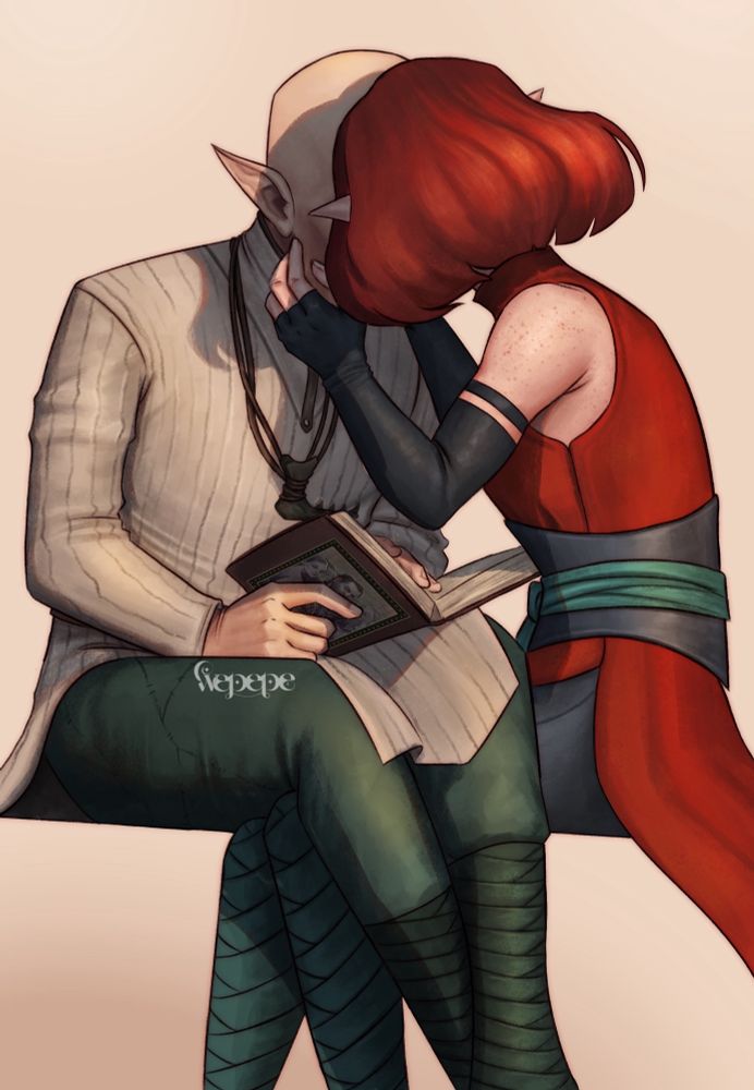 Solas and Lania Lavellan (my OC) from dragon age inquisition 