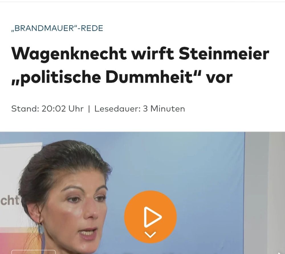 Wagenknecht wirft Steinmeier politische Dummheit vor