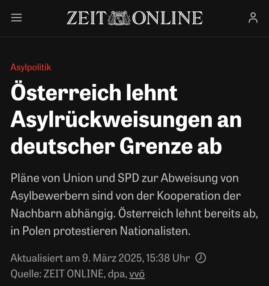 Österreich lehnt Asyrückweisungen an deutscher Grenze ab.