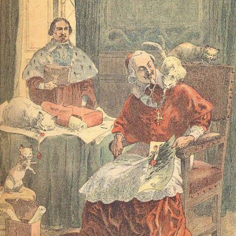 Richelieu novamente brincando com seus gatos ao invés de trabalhar. Não posso culpá-lo...