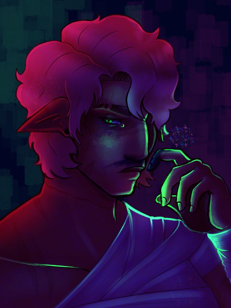 My oc Jaymes, he's a wood elf ranger who totally isn't actually undead👀