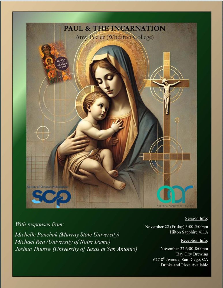 Paul and the Incarnation. Picture of Mary of Nazareth with a child Jesus. Several crosses surround them.