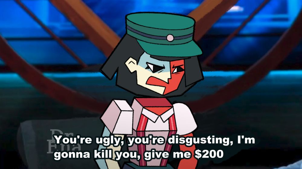 Ena recreating a scene from Dr. Phil