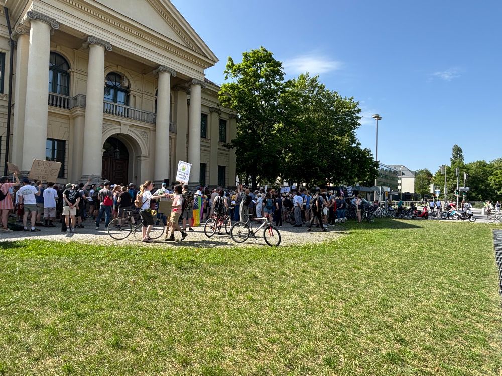 Crowd gathered for No Kings protest in Munich, Germany