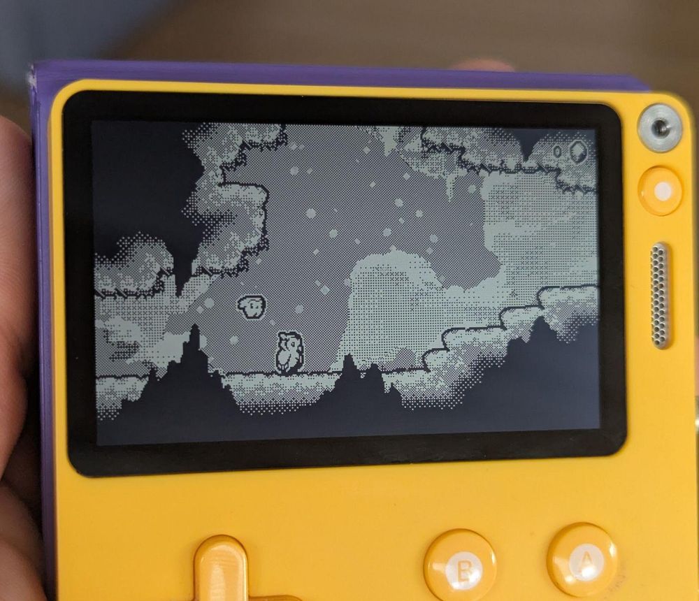 Photo of the Owlet's Embrace snow area on the Playdate