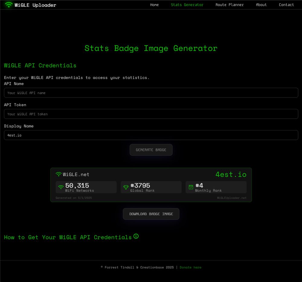Screenshot of website