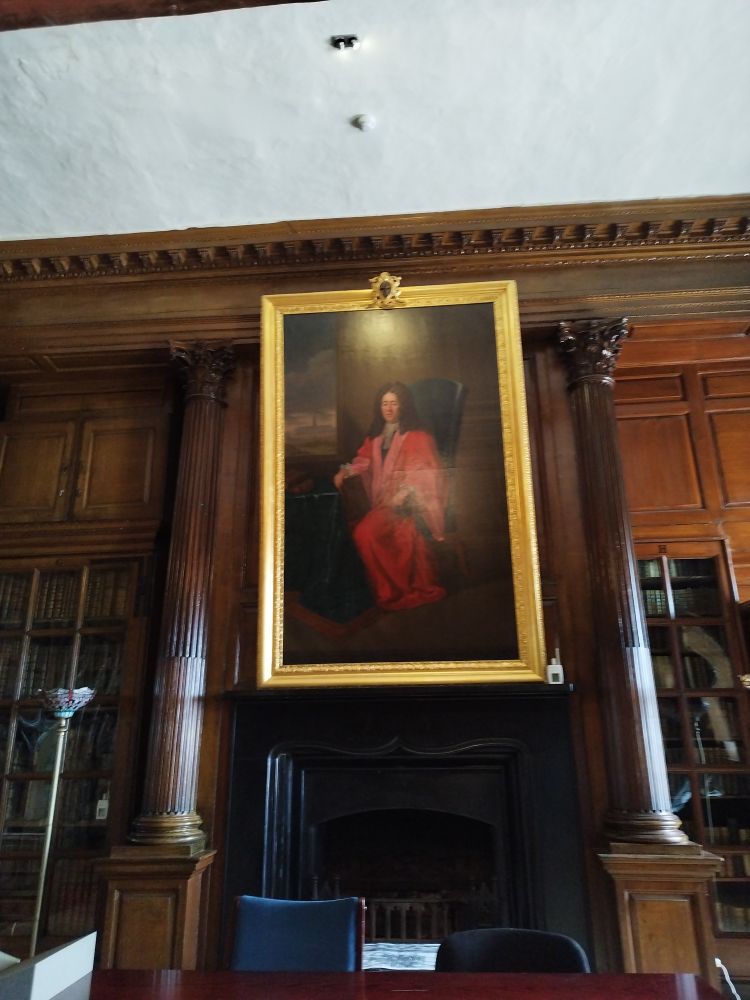 Portrait of Edward Worth hanging in the library 