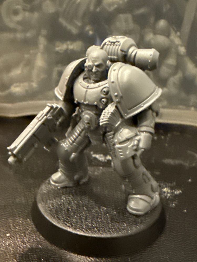 A space marine miniature
