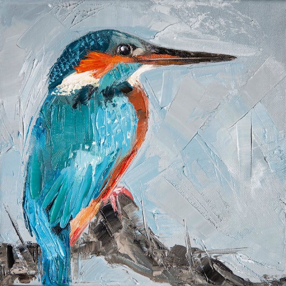 Kingfisher, oil on canvas 