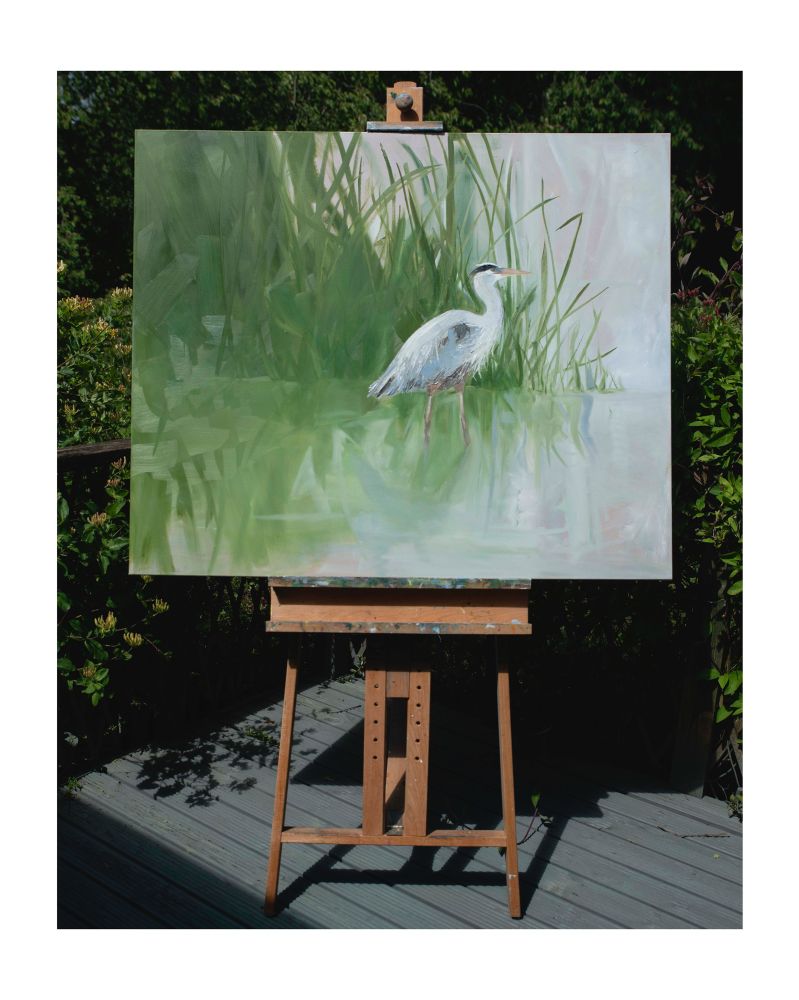 Painting of a heron needing a title 