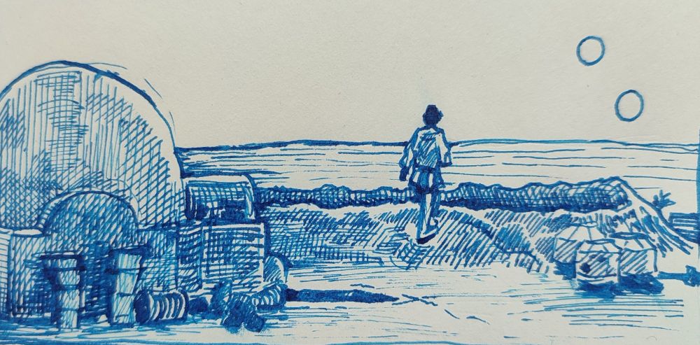 Twin suns, a still shot from New Hope