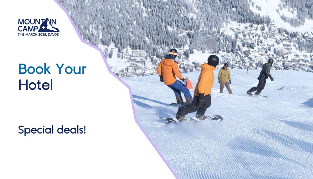 Promotion for MountainCamp happening from 11th to 13th March 2025. Text reads Book Your Hotel and Special deals!