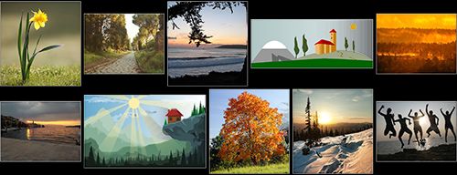 Screenshot eines Grid, bei dem alle Bilder mittig zentriert sind