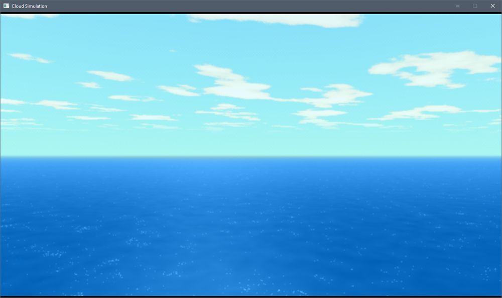 an ocean scene with some clouds