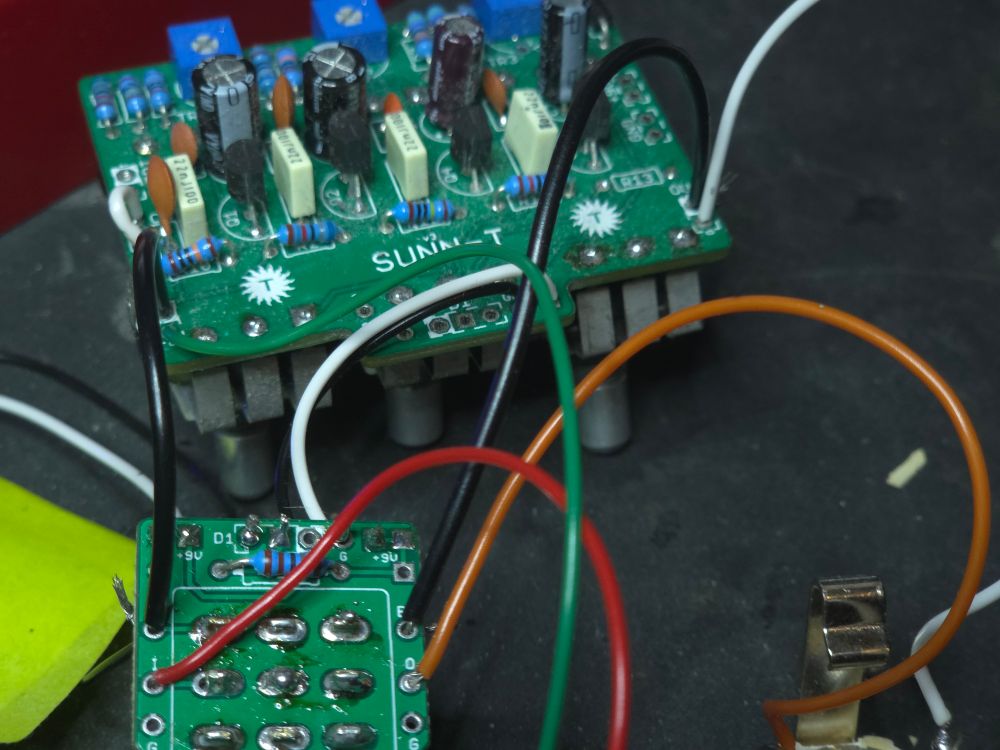 The PCB for a guitar pedal
