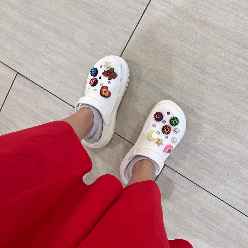 クロックス厚底ホワイト！可愛い🤍