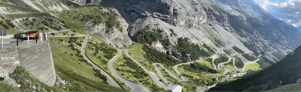 Looking down the Stelvio pass. 