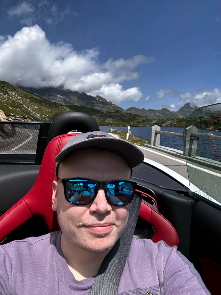 Selfie in a convertible 