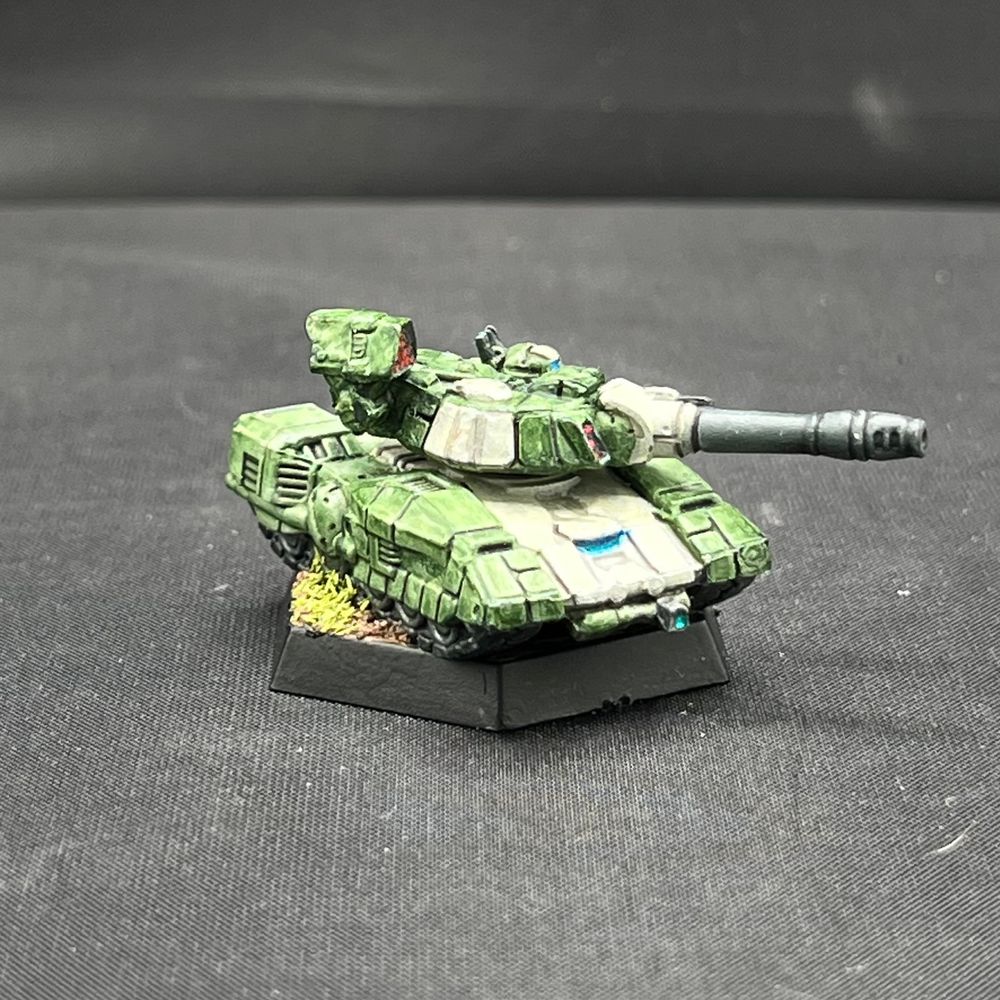 a cgl battletech von luckner model painted green with ivory accents