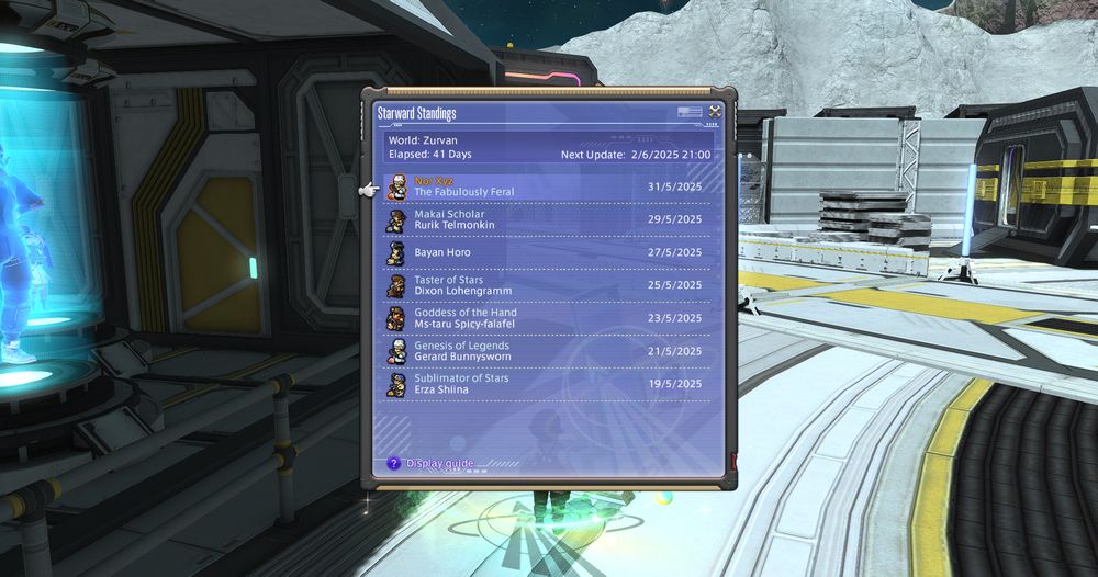 (ffxiv) cosmic exploration ranking board on zurvan