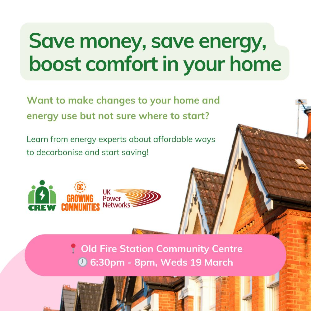 Posters showing terrace of houses and headline "Save money, save energy, boost comfort in your own home"
