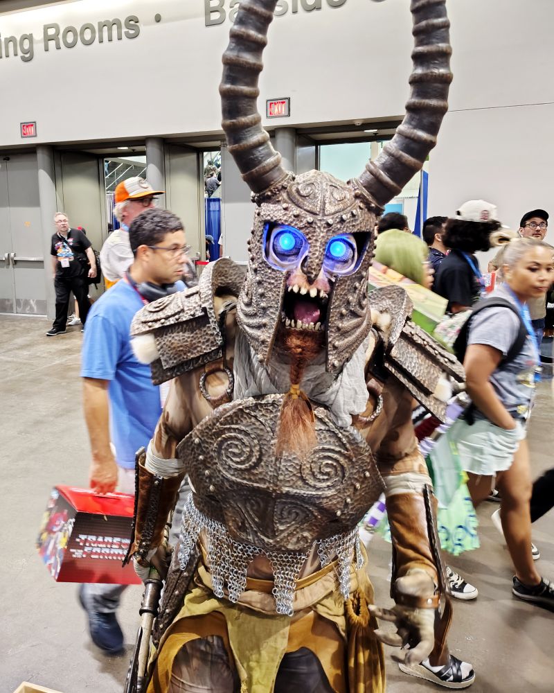 Photo of a demon knight cosplayer.