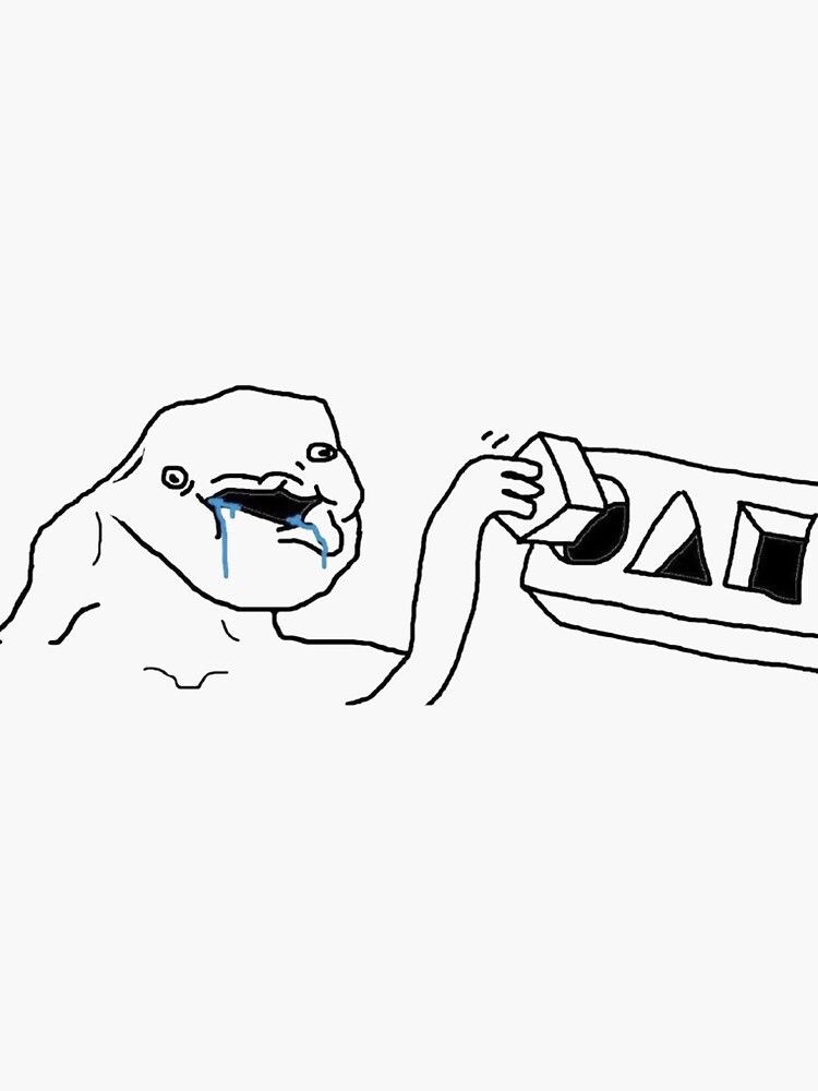 Meme stupid troll trying to put a square in a circle