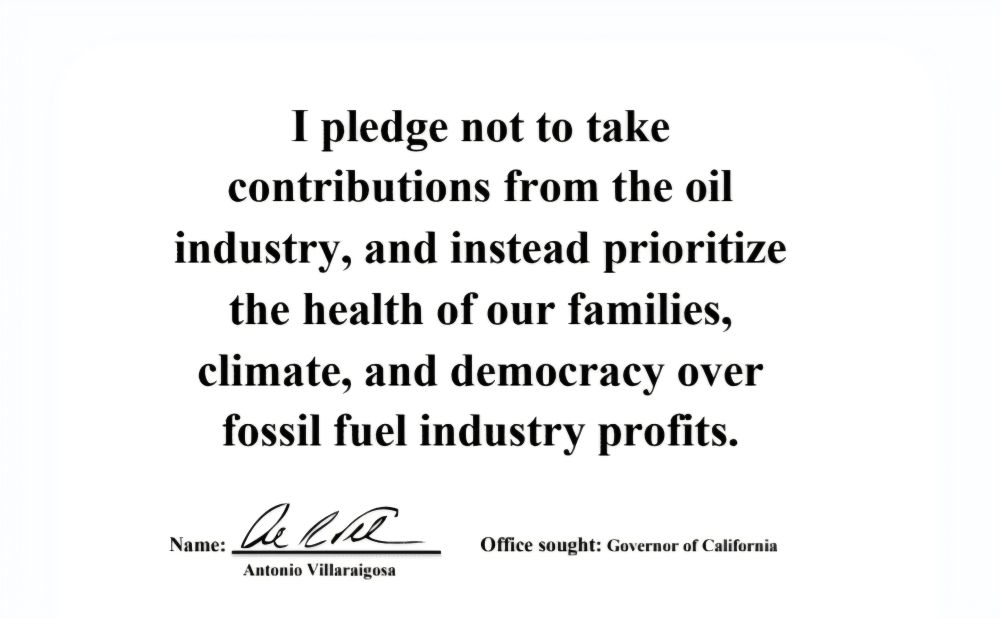 No Fossil Fuel Money pledge signed by AV