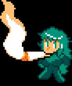 Pixel Art drawing of Midori from ZeroRanger chuffing a fat dart