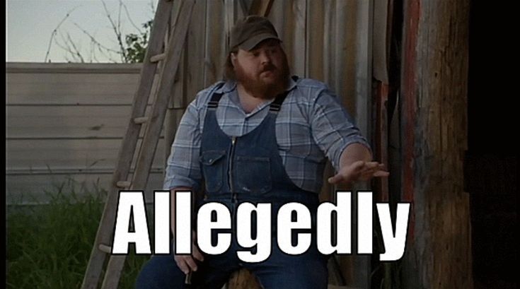 Squirrely Dan from Letterkenny saying "Allegedly"