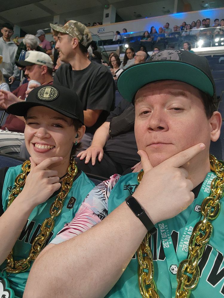 Link and Alex dripped out in their Sea Bears gear.