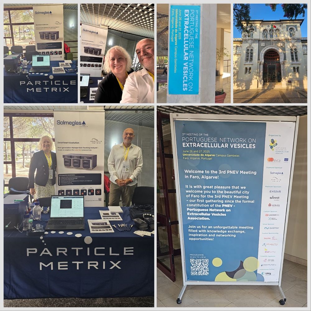 Particle Metrix booth with Nanoparticle Tracking Analyzer ZetaView at PNEV 2025 meeting in Faro, Portugal