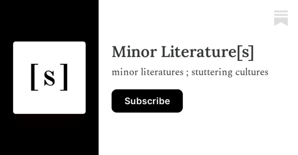 Minor Literature[s] | Substack