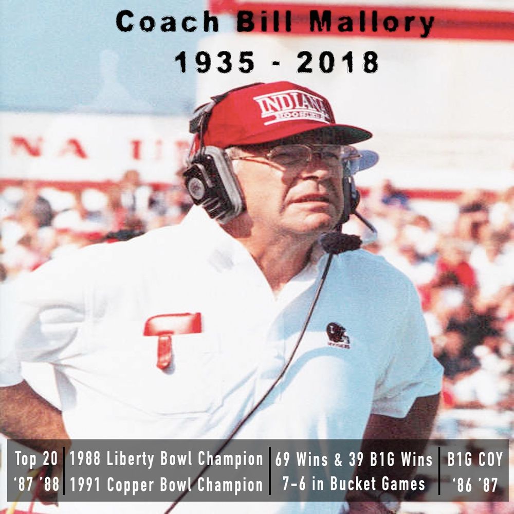 Bill Mallory in 90s red The Game Indiana hat 